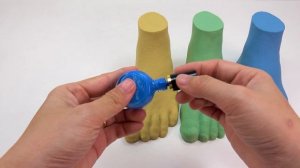 ДЛЯ МАЛЫШЕЙ ! l Радужный лак для ногтей с кинетическим песком и стрижка ног ASMR