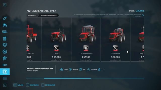 DLC com 10 tratores Antonio CArraro para o FARMING SIMULATOR 22 смотреть онлайн