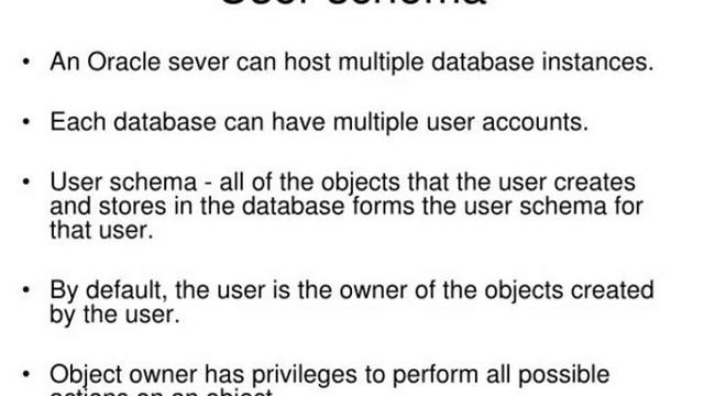 database objects user schema dcl oracle dictionary смотреть онлайн