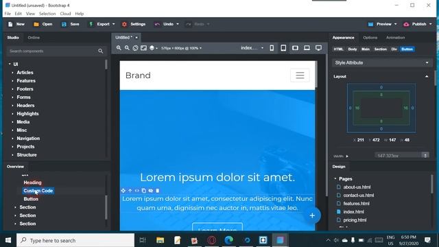 Detached Editor in Bootstrap Studio Upgrade 5 3 1 смотреть онлайн