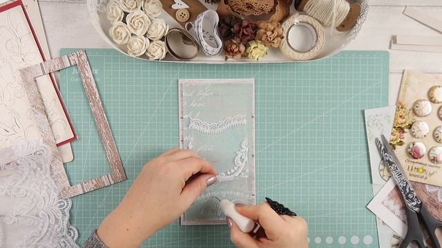 Beautiful Romantic Card Made From Supplis From Lemoncraft Scrapbooking Mystery Box - January Editio