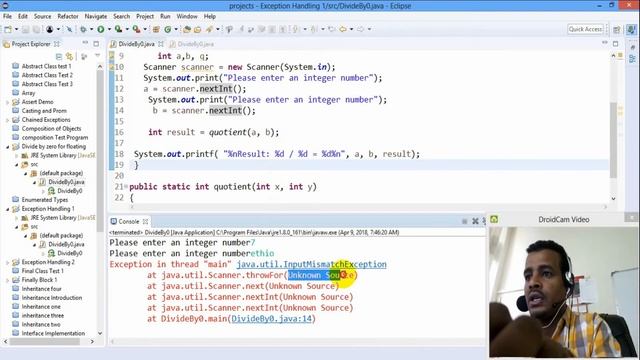 Lecture 77: Java Exception Handling and Program Termination Programming Tutorial in Amharic | በአማርኛ смотреть онлайн
