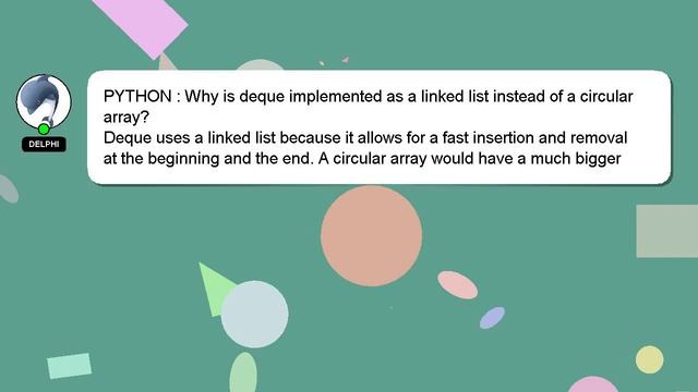 PYTHON : Why is deque implemented as a linked list instead of a circular array? смотреть онлайн