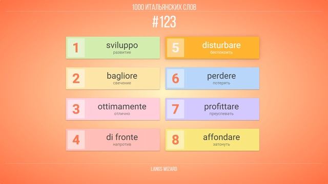 #123 | 1000 итальянских слов. 95% САМЫХ ИСПОЛЬЗУЕМЫХ СЛОВ В ИТАЛЬЯНСКОМ ЯЗЫКЕ смотреть онлайн