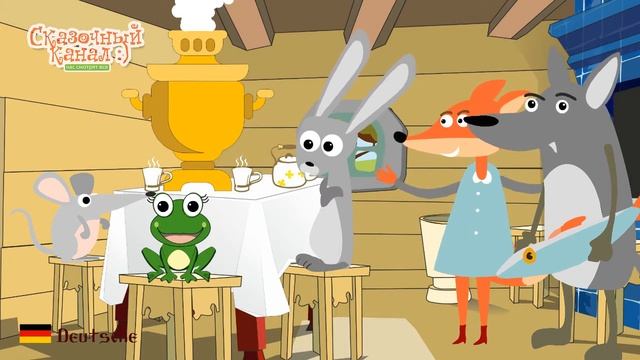 Теремок. Мультик на немецком языке. Tierhäuschen. смотреть онлайн