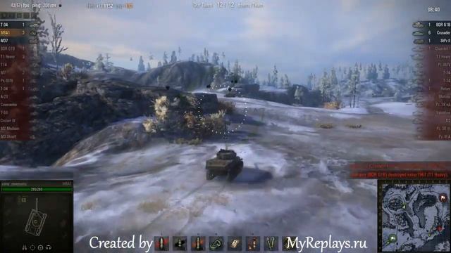 WOT: Arctic Region - M8A1 - 6 frags - смотреть онлайн