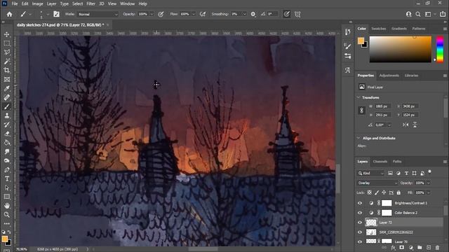 How To Color Your Sketches Digitally | Photoshop Tutorial | Architectural sketches смотреть онлайн