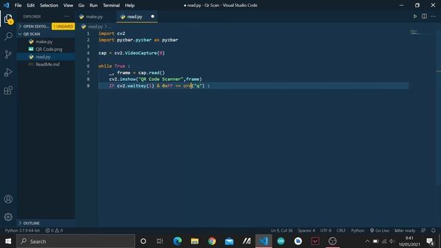 Tutorial Membuat QR Code Scanner Secara Realtime Menggunakan Python смотреть онлайн