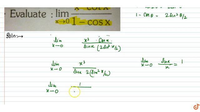 Evaluate `lim_(x- gt0)(x^3cotx)/(1-cosx)` смотреть онлайн
