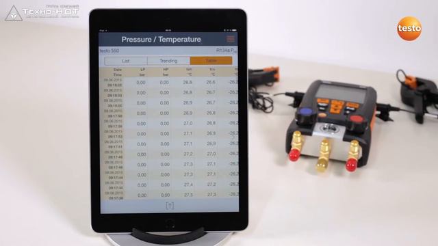 Testo 549/550/557. Мобильное приложение. Отображение данных измерения смотреть онлайн