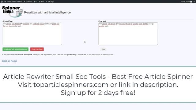 Article Rewriter Small Seo Tools - Best Free Article Spinner смотреть онлайн