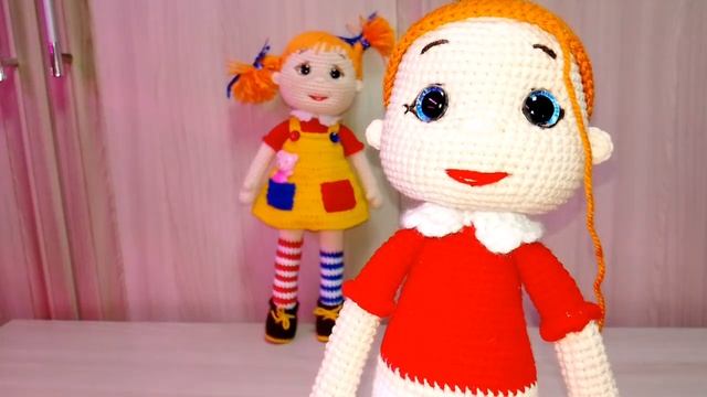 Кукла Пеппи крючком//Схемы под диктовку//Часть 3. смотреть онлайн