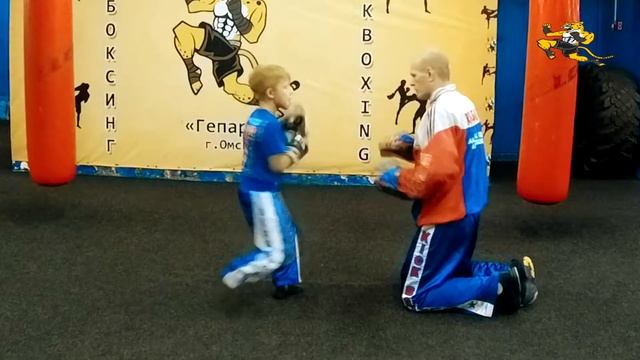 Тренировки по кикбоксингу. Работа на лапах. смотреть онлайн