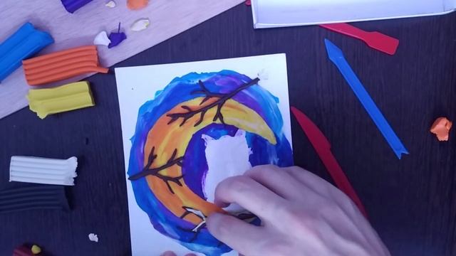 Как слепить картину из пластилина? Лепим картину с волшебным пластилиновым Филином :) смотреть онлайн