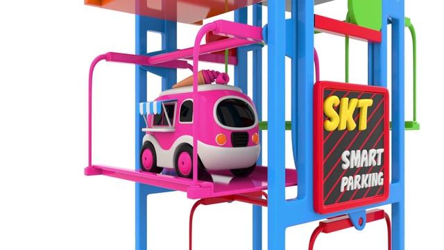 Pinky and Panda play with Tower Car Parking Toys смотреть онлайн