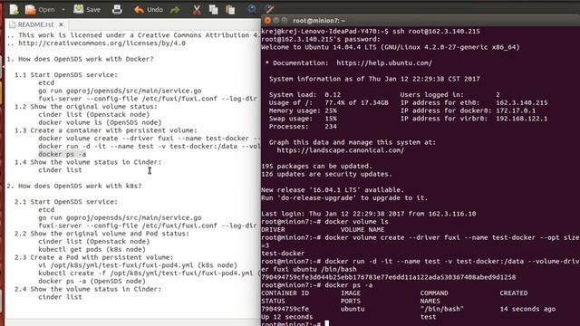 Demo: Kubernetes/Docker utilize OpenSDS PoC code to take advantage of OpenStack Cinder storage смотреть онлайн