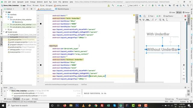 Android EditText Remove Underline Programmatically | Hide UnderBar of EditText in Android Studio смотреть онлайн