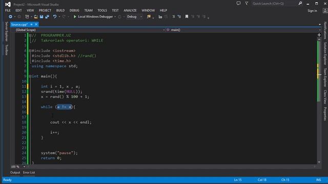 11 While takrorlash operatori (While loop) - C++da dasturlash смотреть онлайн