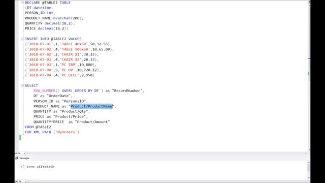 T-SQL: Query result conversion to XML string смотреть онлайн