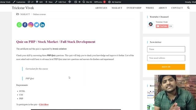 PHP / Front End Development/ Stock Market Free Quiz Certificate| Itronix Solutions | Free Mar Point смотреть онлайн
