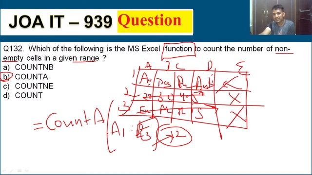 JOA IT Post Code 965 || Solved Previous paper || MS - EXCEL से पूछे गए Question Part -3| #joait96 смотреть онлайн