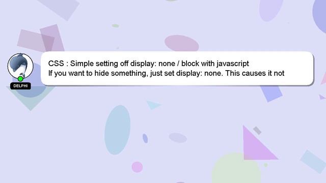 CSS : Simple setting off display: none / block with javascript смотреть онлайн