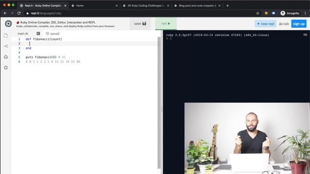 Day 15 of 30 - Ruby Coding Challenge - Fibonacci Recursively ? смотреть онлайн