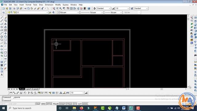 50' x 109' 2D Planning || Simple Floor Plan Part 1 || Learn AutoCAD 2006 || M.A Tutors смотреть онлайн