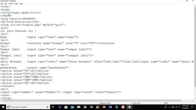 CARA MEMBUAT FORM INPUT DAN OUTPUT PHP || WEB PROGAMING смотреть онлайн