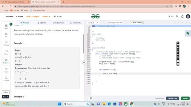Remove loop in linked list in java | linked list | GeeksforGeeks | The Advent смотреть онлайн
