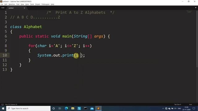 Java program to print A to Z alphabets | Learn Coding смотреть онлайн