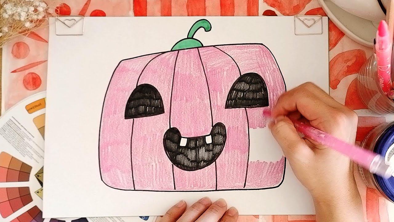 Как нарисовать тыкву на Хэллоуин | Рисунок хэллоуинской тыквы для срисовки | Няня Уля смотреть онлайн