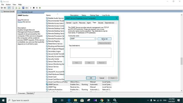 Configuration of SNMP service in Windows 10 and Perform a SNMPWalk смотреть онлайн