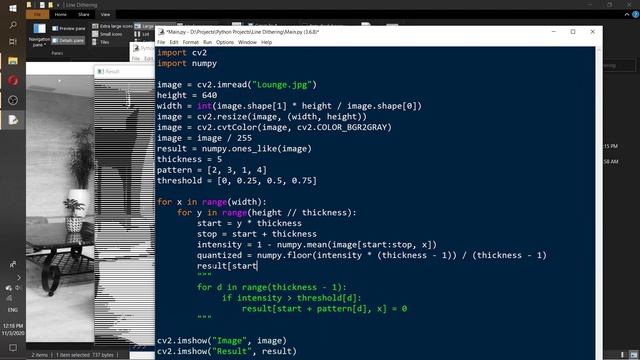 Python OpenCV Line Dithering with Error Diffusing смотреть онлайн