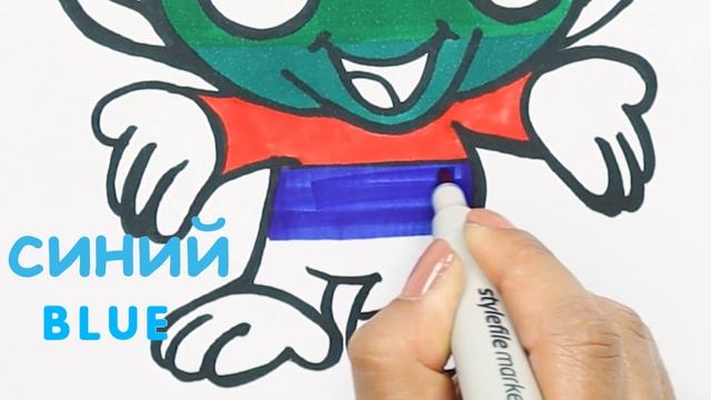 Как рисовать и цвет обезьяна | учить цвета | учить животные | учить русский и английский смотреть онлайн