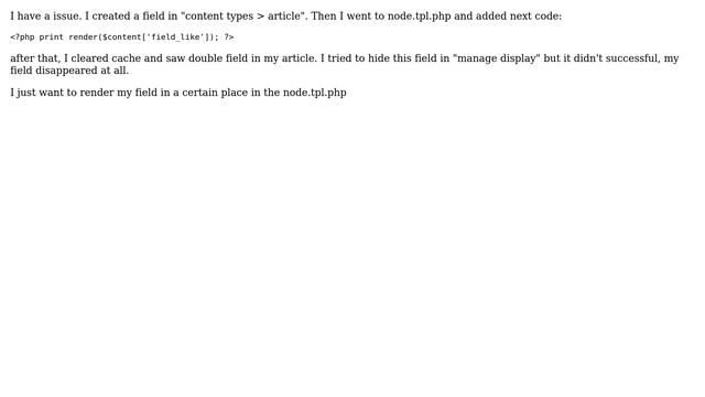 Drupal: Why field is double when I print it in node.tpl.php? смотреть онлайн