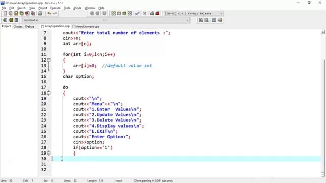 How to perform insert, delete and update operation in array in c plus plus. #arrays #cplusplus смотреть онлайн