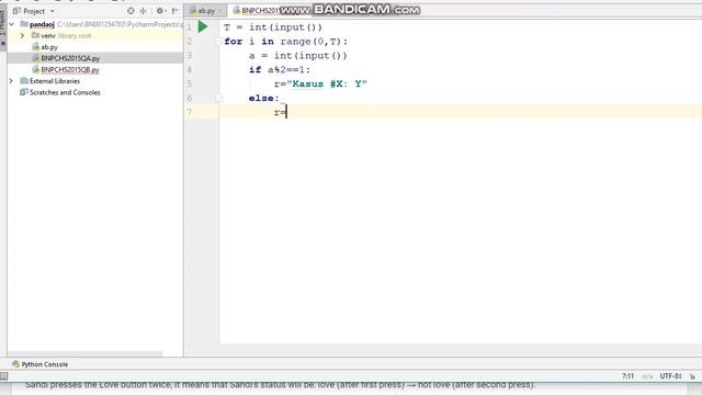 PandaOJ Online Judge BNPCHS2015QB - Penggemar Berat with Python and PyCharm смотреть онлайн