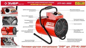 Обзор Нагреватель ЗУБР МАСТЕР КОМПАКТ ЗТП-М1-3000