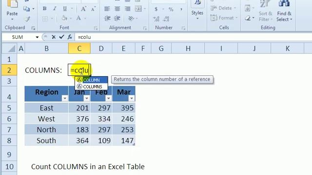 Count Columns in a Range with Excel COLUMNS Function смотреть онлайн