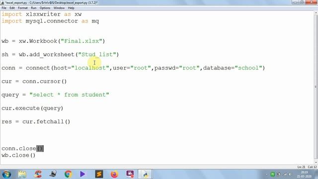 Python :How to read data from database and export to Excel Workbook Class 12 смотреть онлайн