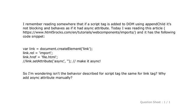 HTML : Are importing nodes not added as async to DOM смотреть онлайн