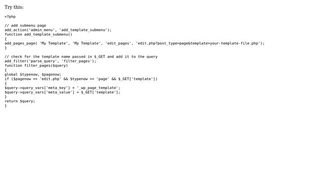 Customize edit.php Pages listing in dashboard to show only pages with a particular template... смотреть онлайн
