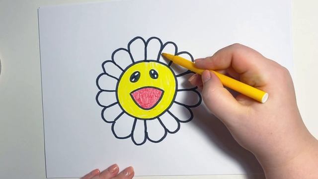 Как нарисовать цветок с радужными лепестками - рисование для детей смотреть онлайн
