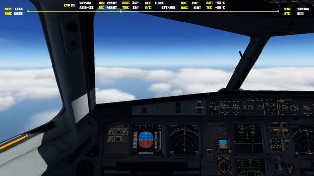 X-plane 11 | Ларнака-Киев LCLK-UKBB | Toliss A319 Cyprus | ActiveSky, X-vision, Ortho4XP