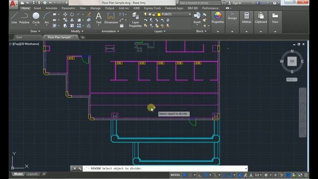 Point Styles & DIVIDE Command - AutoCAD 2017 смотреть онлайн