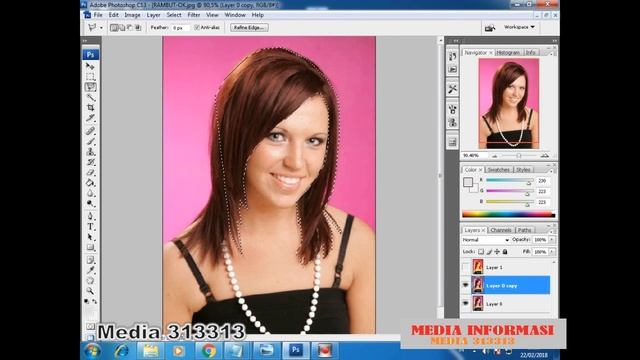 Tutorial cara memperindah warna rambut di Adobe Photoshop CS 3 смотреть онлайн