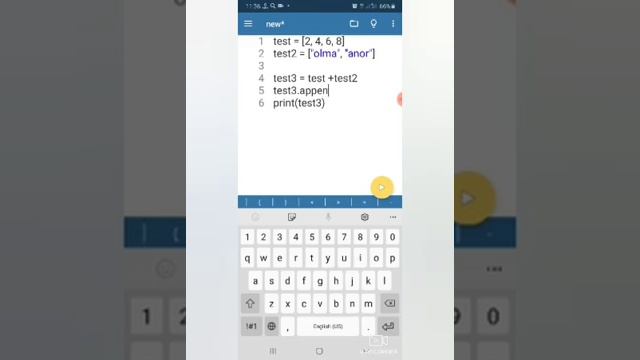 5. Pydroid. Python da listlar bilan ishlash. смотреть онлайн
