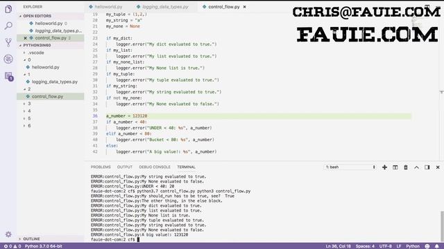 Python 3.7 in 60 Minutes - Lesson 3 - Control Flow, If, Elif, Else, While, Break, Continue смотреть онлайн