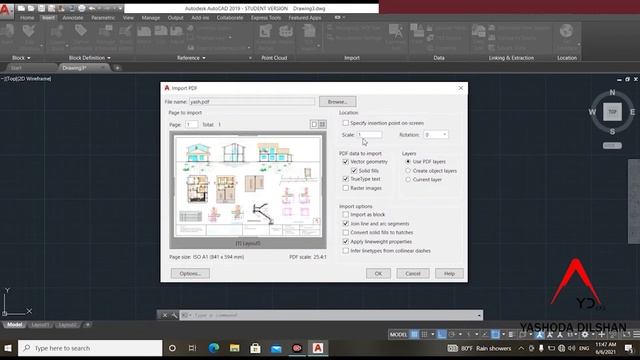 #YDCAD #Autocad How to convert PDF to DWG смотреть онлайн